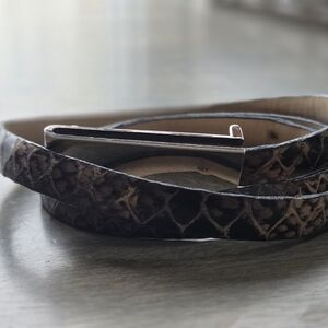 Saks Fifth Avenue Italian Calfskin Snake Embossed Belt